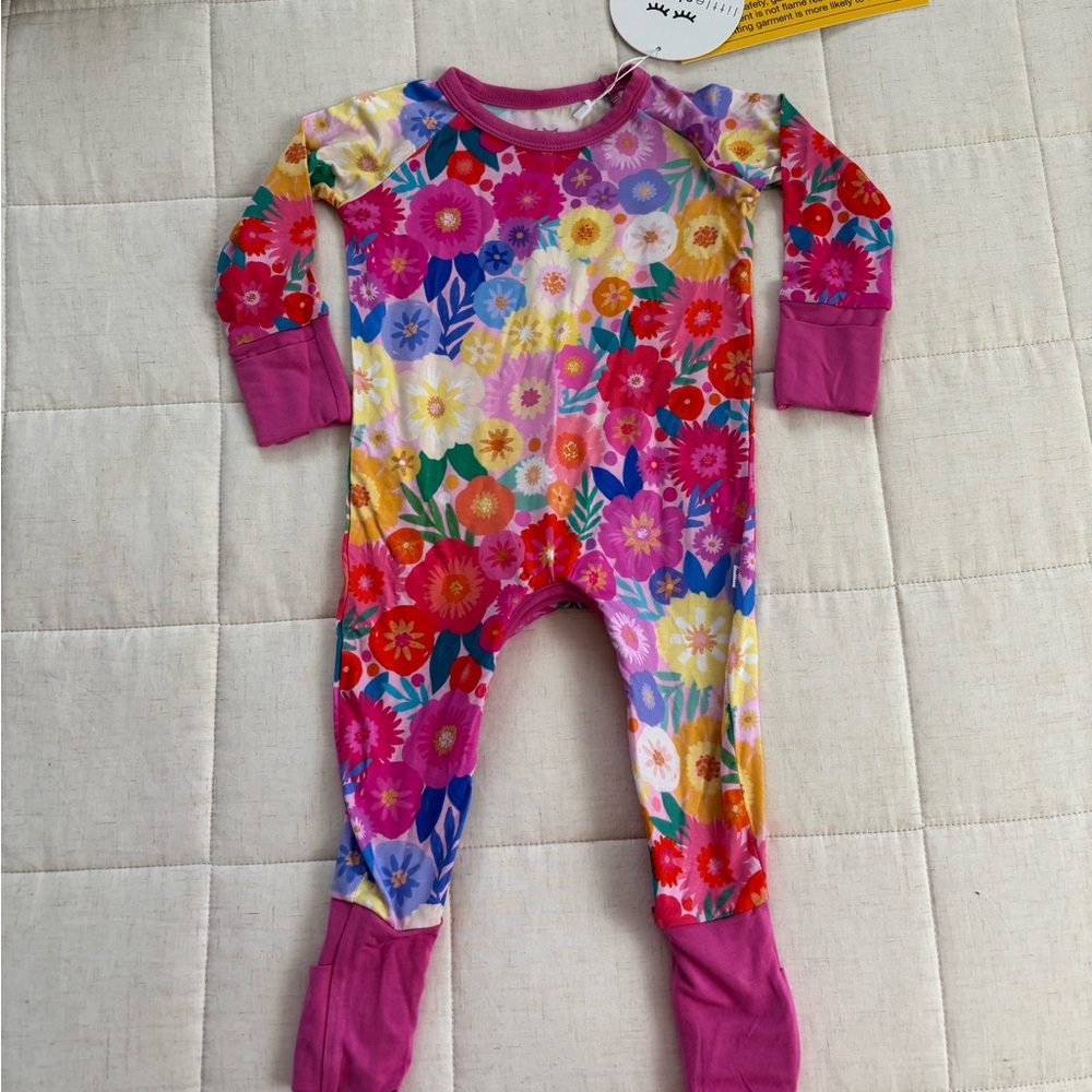 Little Sleepies Floral Kids One Piece - Crescent Zippy